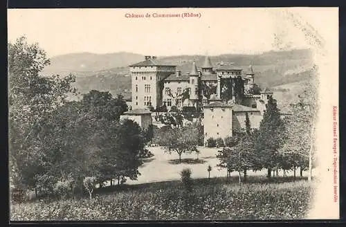 AK Chamousset, Château de Chamousset (Rhône) et paysage environnant