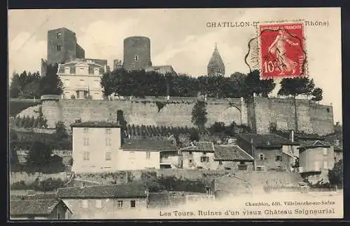 AK Châtillon, Les Tours: Ruines d`un vieux Château Seigneurial