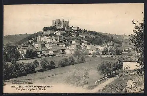 AK Châtillon-d`Azergues, Vue générale prise du Moulin