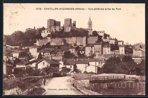 AK Châtillon-d`Azergues, Vue générale prise du Pont