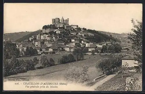 AK Châtillon-d`Azergues, Vue générale prise du Moulin