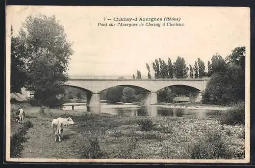 AK Chazay-d`Azergues, Pont sur l`Azergues de Chazay à Civrieux