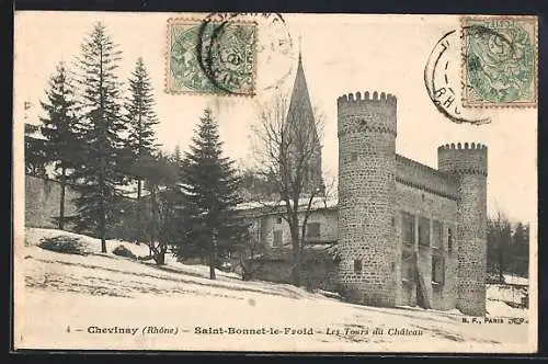 AK Saint-Bonnet-le-Froid, Les Tours du Château