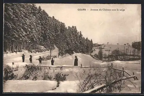 AK Cours, Avenue du Château sous la neige