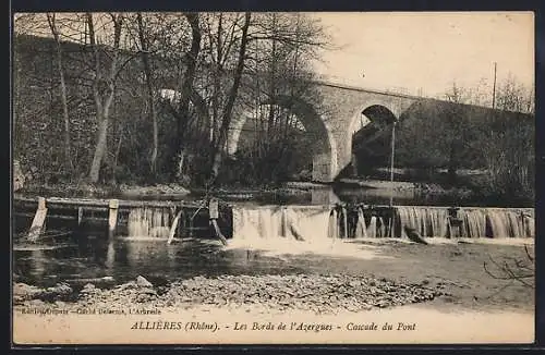 AK Allières, Les Bords de l`Azergues, Cascade du Pont