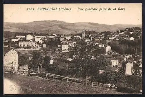 AK Amplepuis, Vue générale prise de la Gare