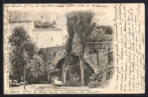 AK Francheville, Le Vieux Pont et le passage de la Compagnie du Rhône