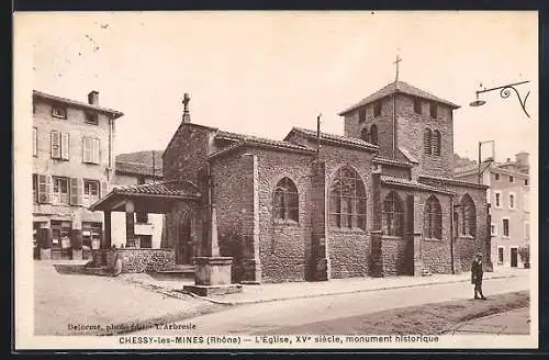 AK Chessy-les-Mines, L`Église, XVe siècle, monument historique