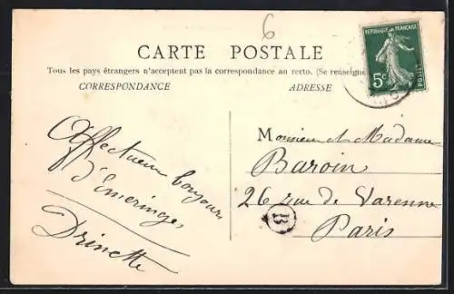 AK Emeringes, Château Gaulot et enfants dans le parc