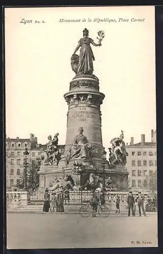 AK Lyon, Monument de la République, Place Carnot