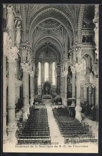 AK Lyon, Intérieur de la Basilique de N.-D. de Fourvière