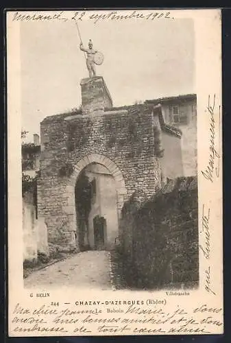 AK Chazay-d`Azergues, Le Baboin sur la porte fortifiée