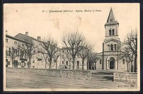 AK Limonest, Église, Mairie et Place