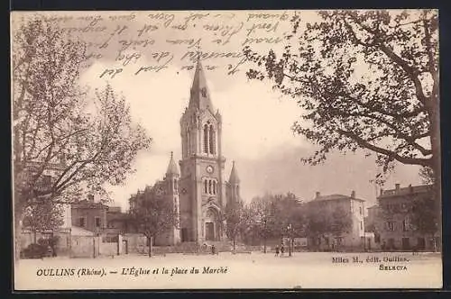 AK Oullins, L`Église et la place du Marché