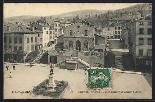 AK Tarare, Place Denave et Statue Simonet