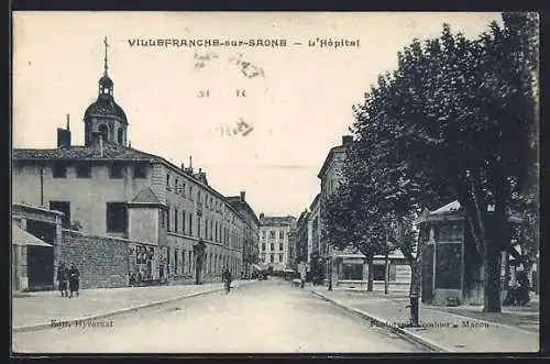 AK Villefranche-sur-Saône, L`Hôpital et rue animée