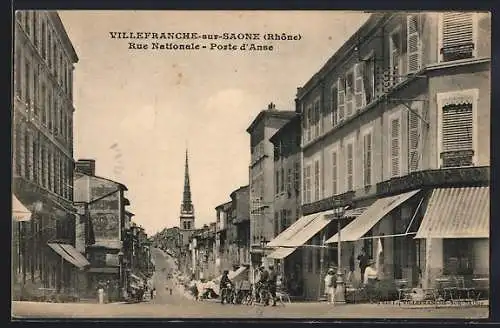 AK Villefranche-sur-Saône, Rue Nationale, Porte d`Anse