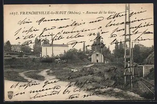 AK Francheville-le-Haut, Avenue de la Gare et voies ferrées