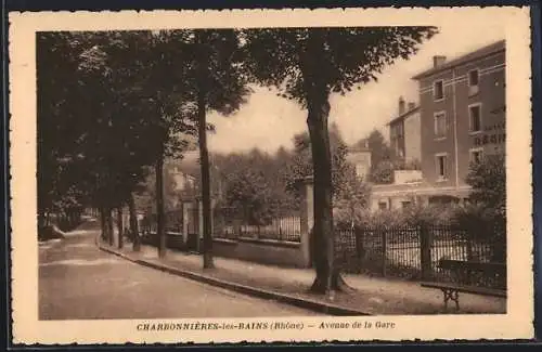 AK Charbonnières-les-Bains, Avenue de la Gare