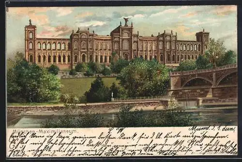 Lithographie München, Gesamtansicht Maximilianeum