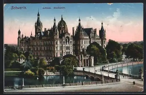 AK Schwerin / Mecklenburg, Schloss, Stadtseite