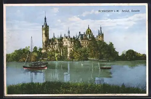 AK Schwerin / Mecklenburg, Schloss, Seeseite