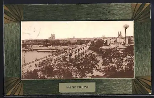 AK Magdeburg, Stadtansicht, gerahmt