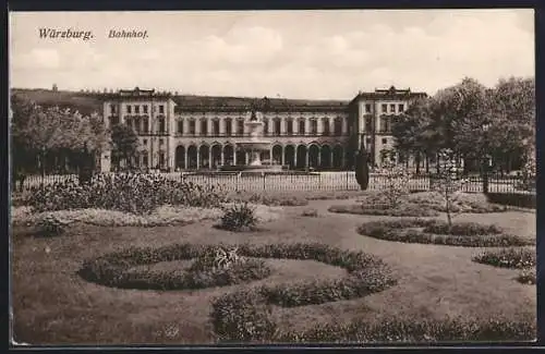 AK Würzburg, Blick auf den Bahnhof