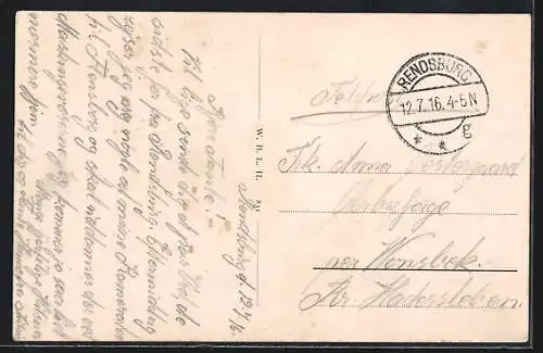 AK Rendsburg, Ansicht der Artillerie-Kaserne