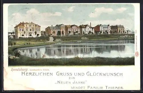 AK Rendsburg, Häuser an Gerhardts Teich