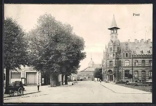 AK Rendsburg, Jungfernstiegstrasse mit Post