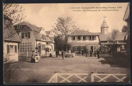 AK Dresden, Deutsche Kunstgewerbe-Ausstellung 1906, Dorfplatz