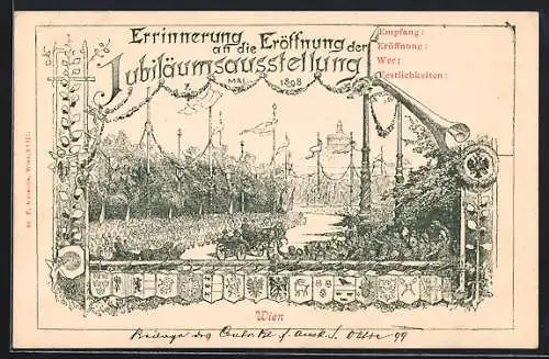 Künstler-AK Wien, Jubiläumsausstellung 1898, Eröffnungsfeier