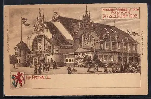 AK Düsseldorf, Industrie-Gewerbe- und Kunst-Ausstellung 1902, Festhalle