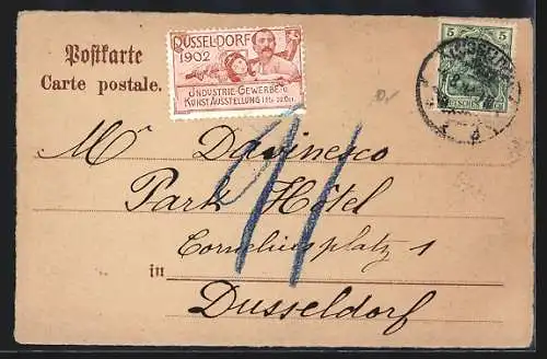 AK Düsseldorf, Industrie-Gewerbe- und Kunst-Ausstellung 1902, Festhalle