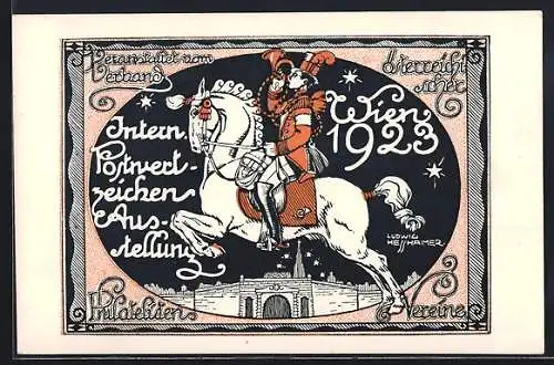 Künstler-AK sign. L. Hesshaimer: Wien, Internationale Postwertzeiche-Ausstellung 1923