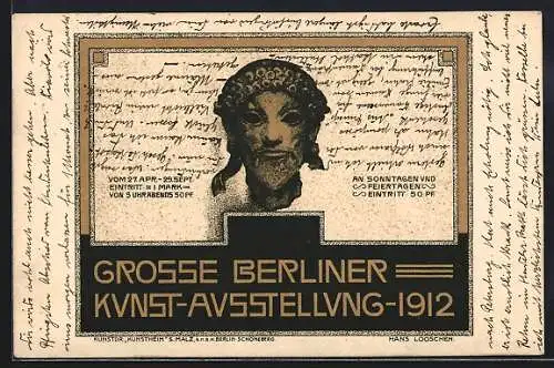 Künstler-AK Berlin, Grosse Kunst-Ausstellung 1912, Büste