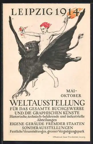 AK Leipzig, Weltausstellung 1914, Buchgewerbe & Graphischen Künste