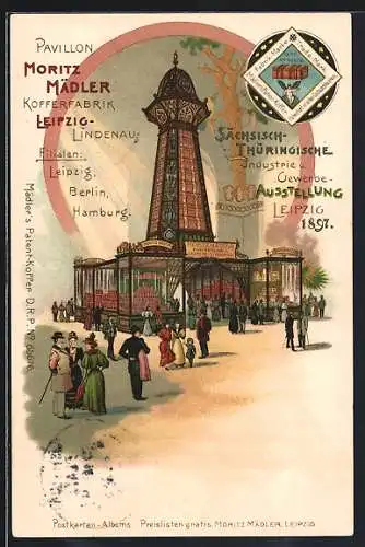 Lithographie Leipzig, Sächsisch-Thüringische Industrie u. Gewerbe-Ausstellung 1897