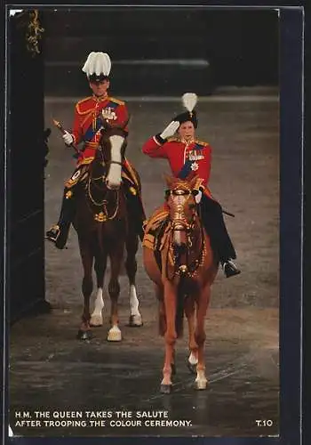 AK HM the Queen takes the Salute after trooping the Colour Ceremony