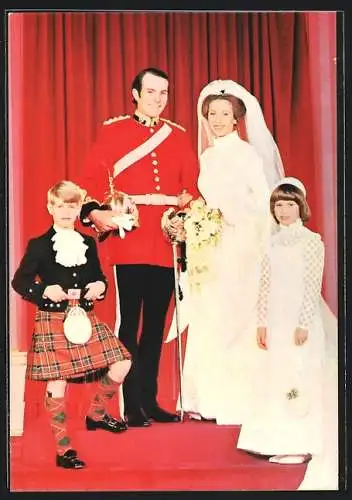 AK Prinzessin Anne mit ihrem Mann Mark Phillips, Prinz Edward und Lady Sarah Armstrong-Jones