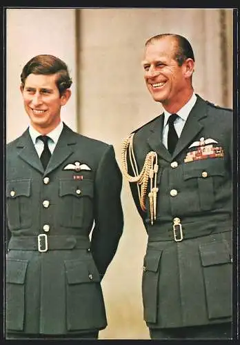 AK Prinz Philipp, Duke of Edinburgh, mit seinem Sohn Prinz Charles