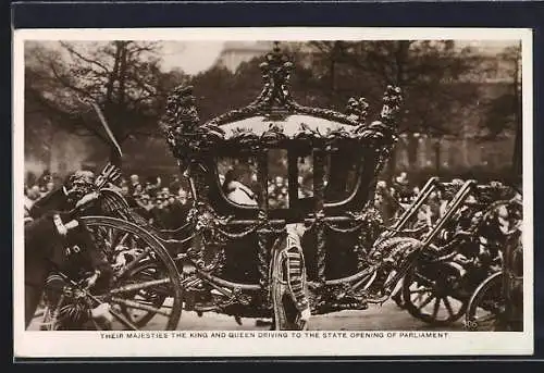 AK Their Majesties the King and Queen driving to the State Opening of Parliament