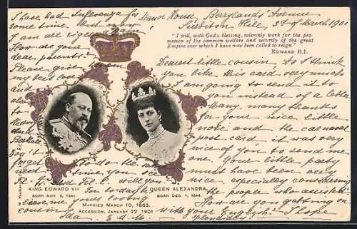 AK King Edward VII. and Queen Alexandra of England