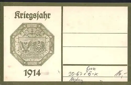 AK Graz, Bestätigungsurkunde zur Kriegstisch-Nagelung 1915