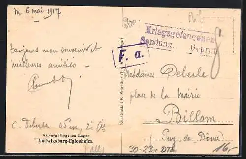 AK Ludwigsburg-Eglosheim, Kriegsgefangenen-Lager, Baracke Innenansicht