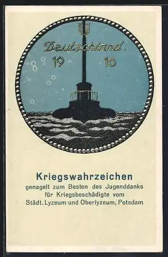 AK Berlin, Nagelung eines Kriegswahrzeichens der 42. Gemeindeschule, Darstellung des U-Bootes U-Deutschland