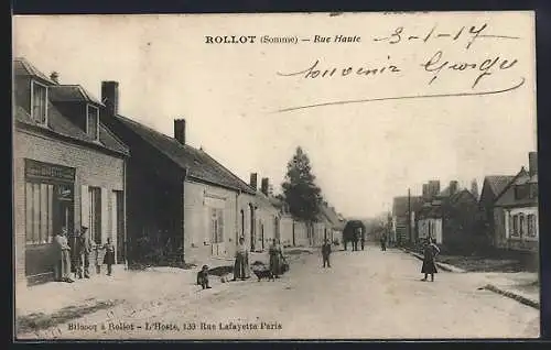 AK Rollot /Somme, Rue Haute, Strassenpartie