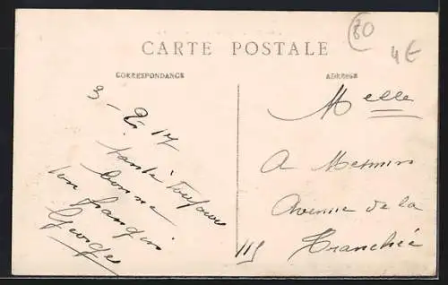 AK Rollot /Somme, Rue Haute, Strassenpartie