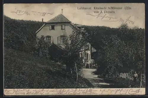 AK Kleebach, Blick zum Gasthaus von J. Deparis